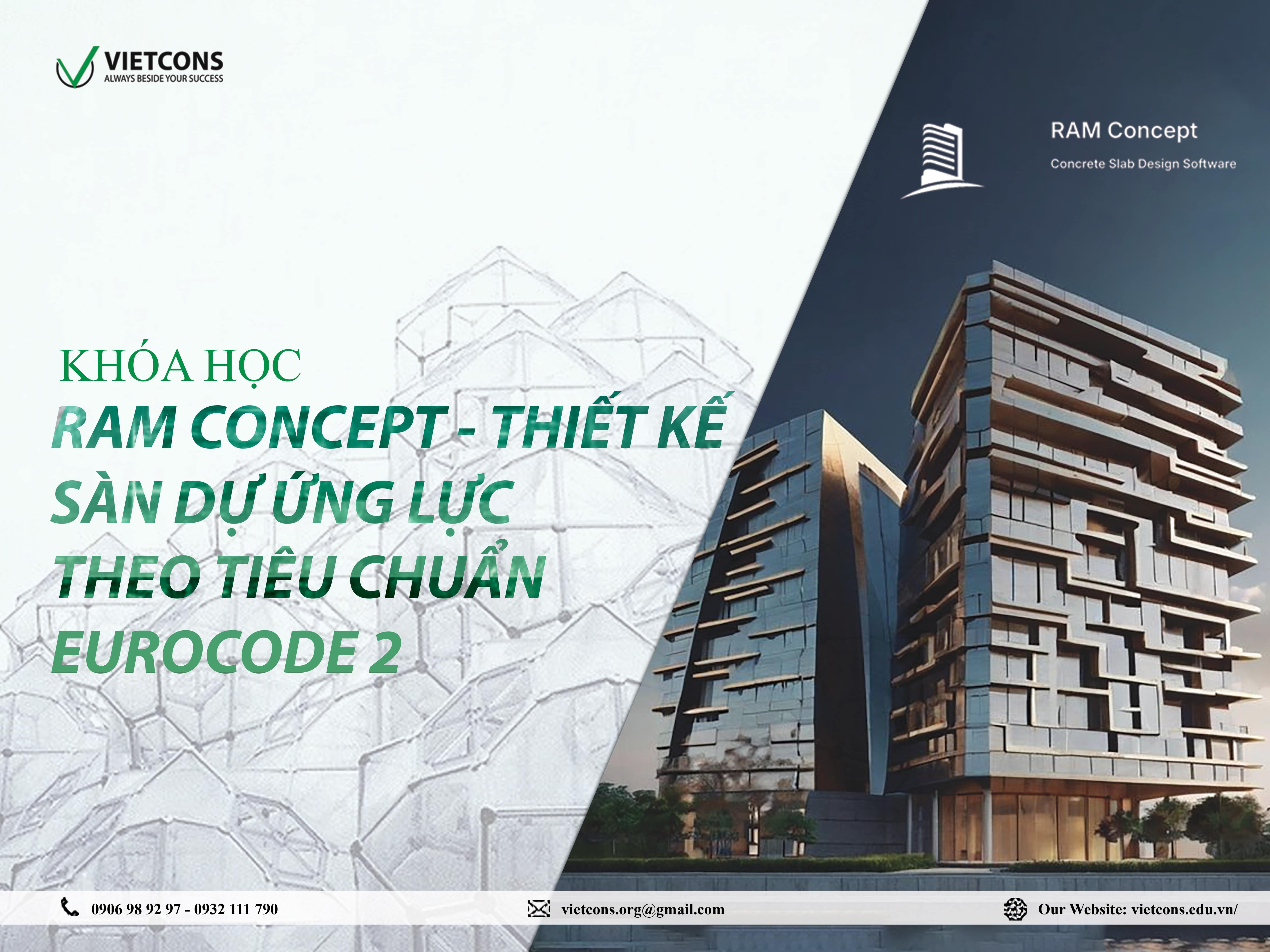 RAM Concept - Thiết kế sàn dự ứng lực theo tiêu chuẩn Eurocode 2